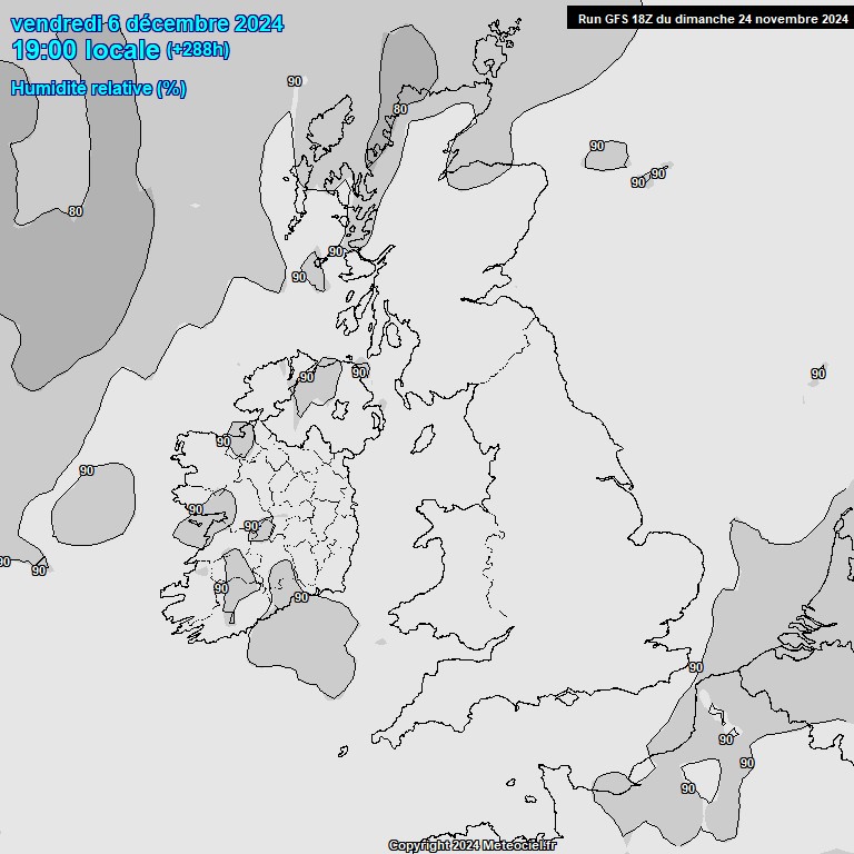 Modele GFS - Carte prvisions 