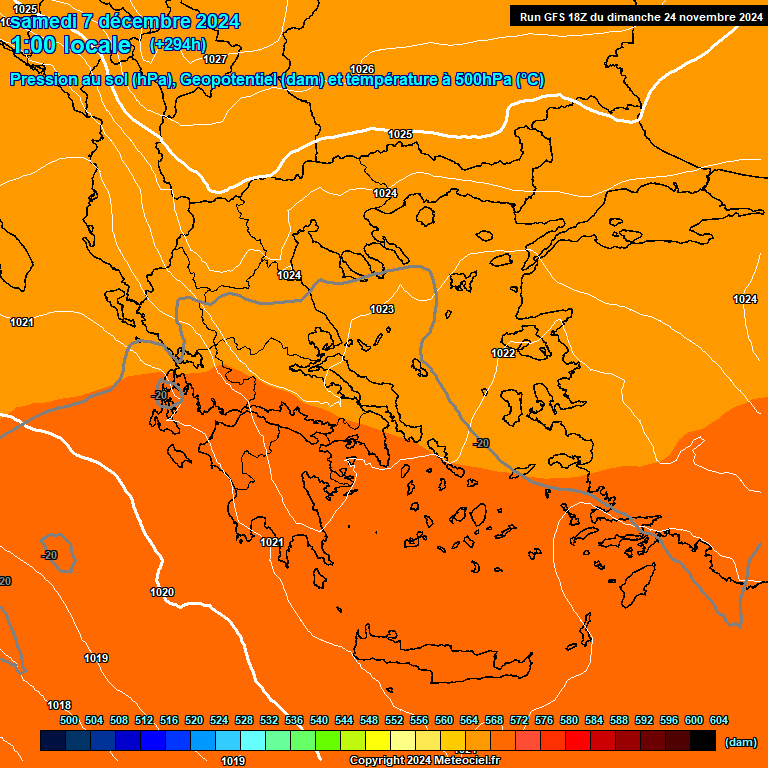 Modele GFS - Carte prvisions 