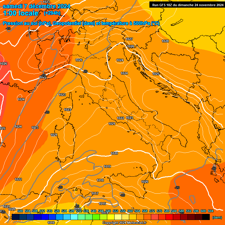 Modele GFS - Carte prvisions 