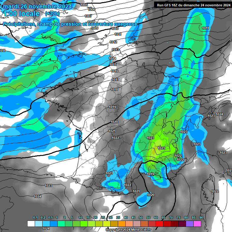 Modele GFS - Carte prvisions 