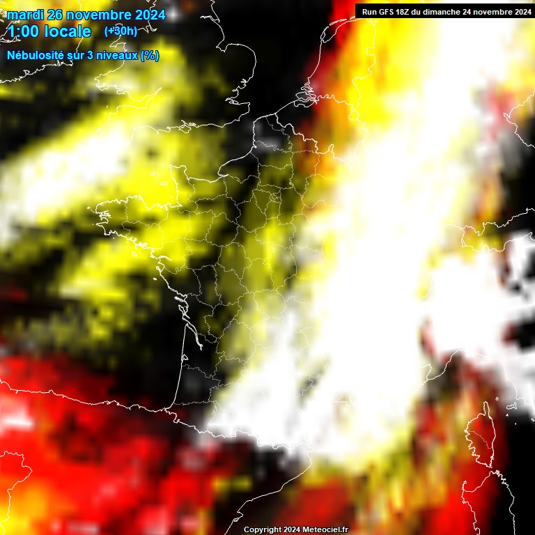 Modele GFS - Carte prvisions 