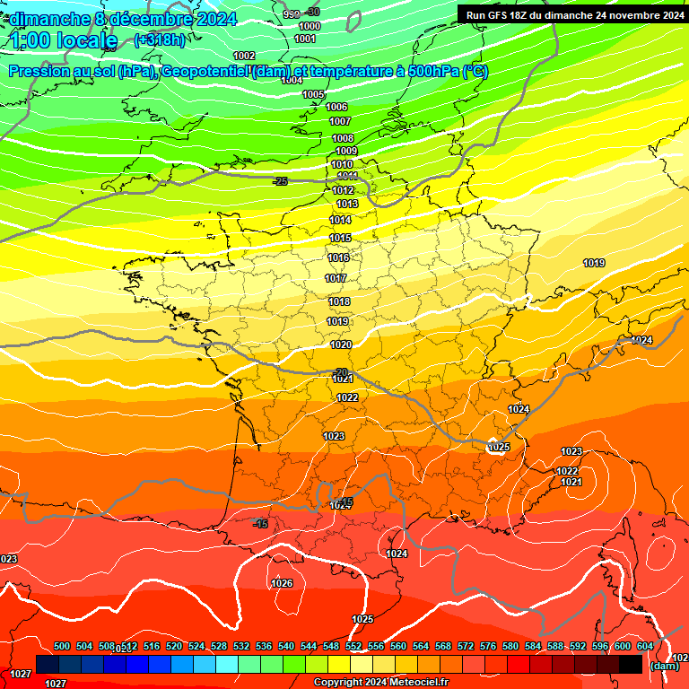 Modele GFS - Carte prvisions 