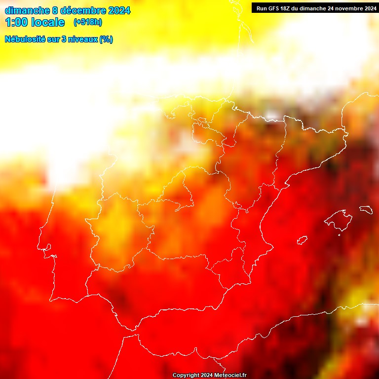 Modele GFS - Carte prvisions 