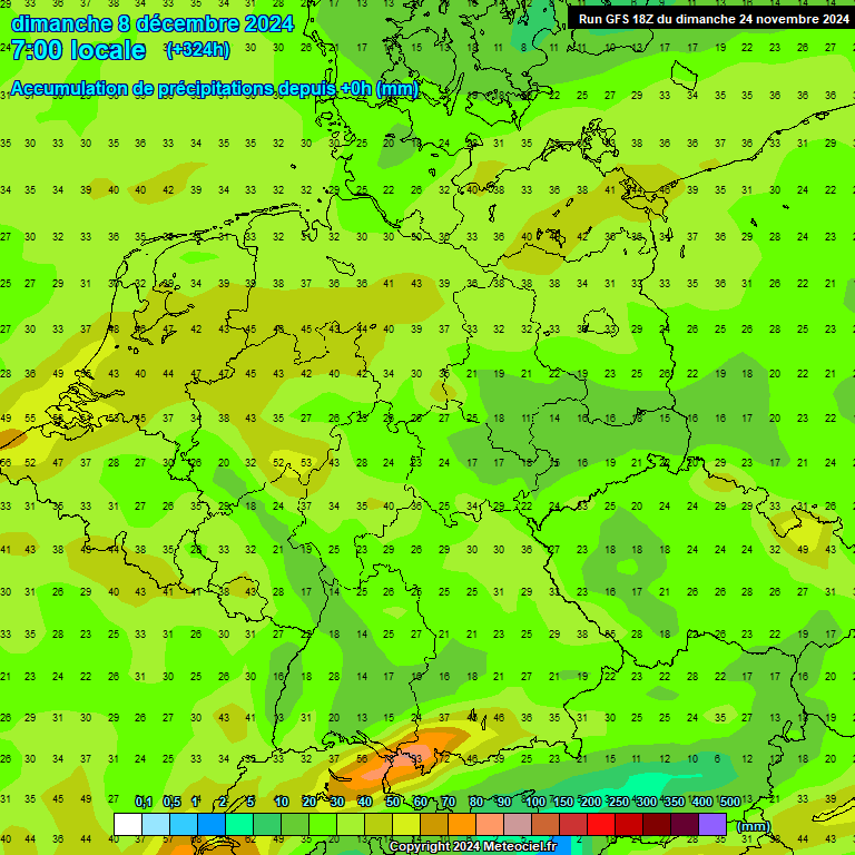 Modele GFS - Carte prvisions 