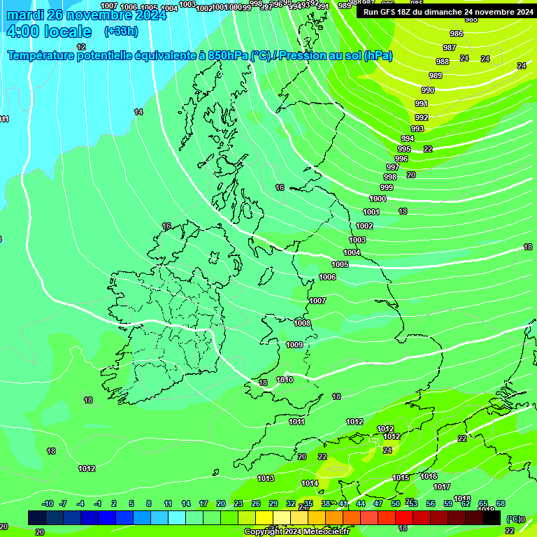 Modele GFS - Carte prvisions 