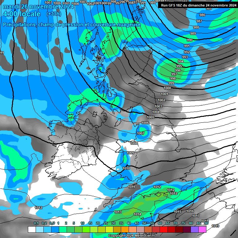 Modele GFS - Carte prvisions 