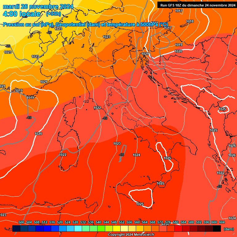 Modele GFS - Carte prvisions 