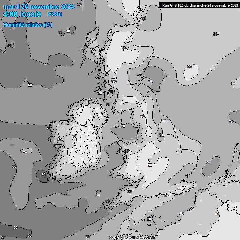 Modele GFS - Carte prvisions 