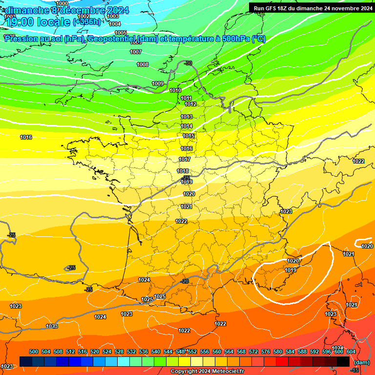 Modele GFS - Carte prvisions 