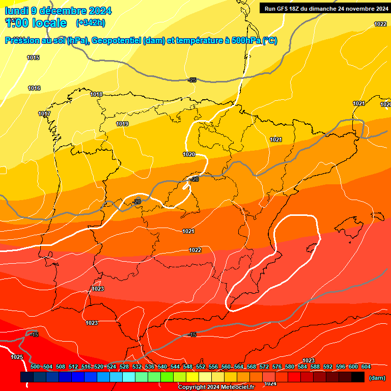 Modele GFS - Carte prvisions 