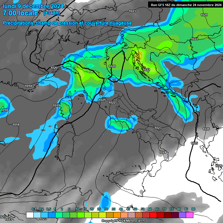 Modele GFS - Carte prvisions 