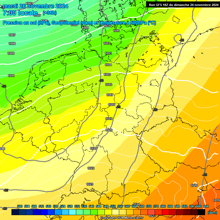 Modele GFS - Carte prvisions 