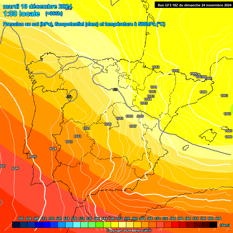 Modele GFS - Carte prvisions 