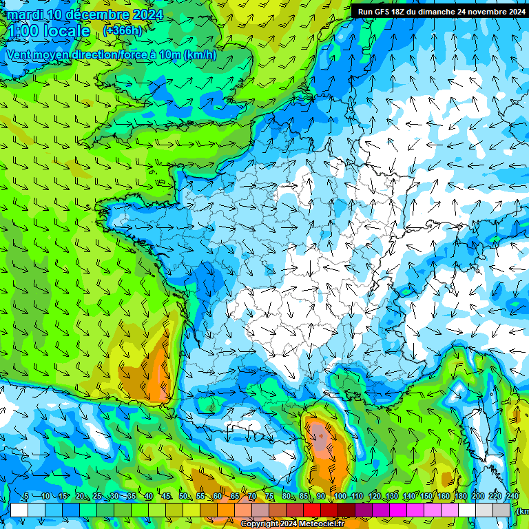 Modele GFS - Carte prvisions 