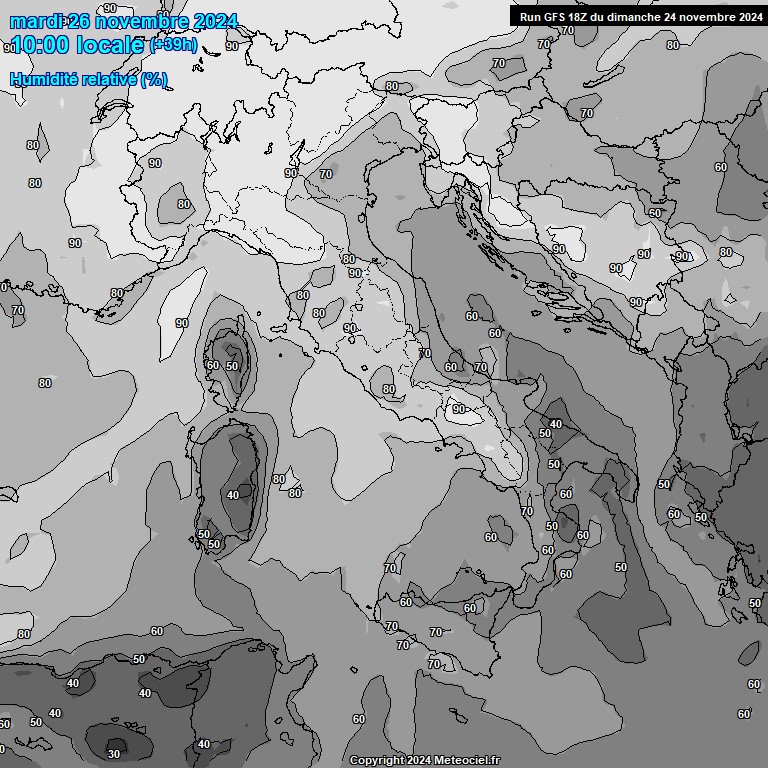 Modele GFS - Carte prvisions 