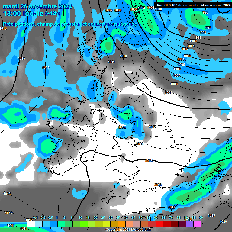 Modele GFS - Carte prvisions 