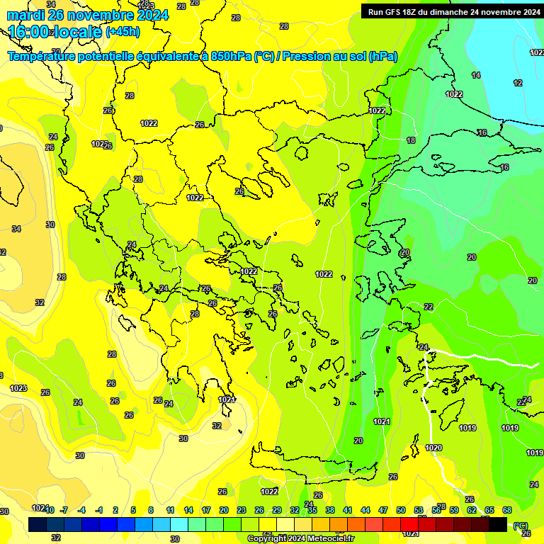 Modele GFS - Carte prvisions 