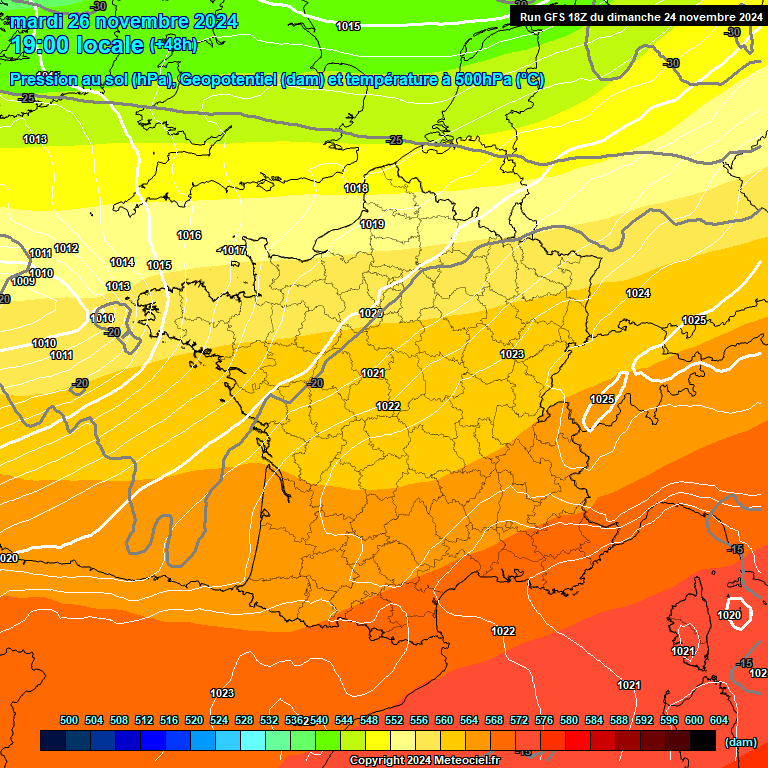 Modele GFS - Carte prvisions 