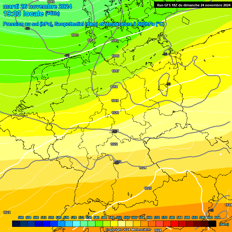 Modele GFS - Carte prvisions 