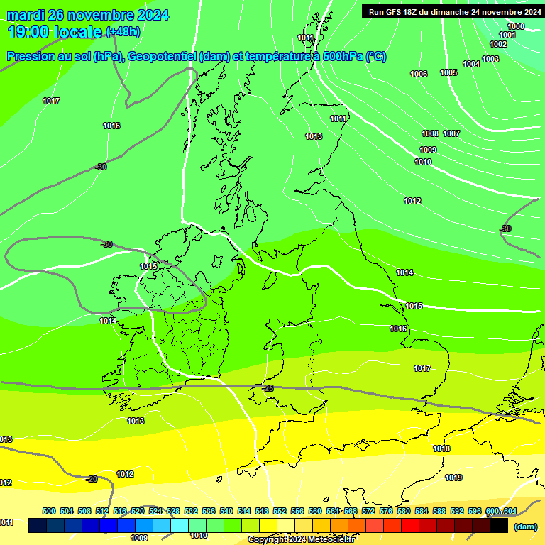 Modele GFS - Carte prvisions 