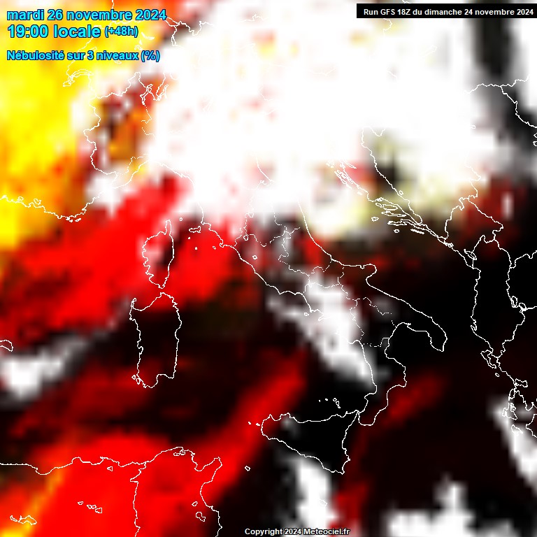 Modele GFS - Carte prvisions 