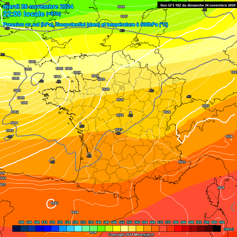 Modele GFS - Carte prvisions 