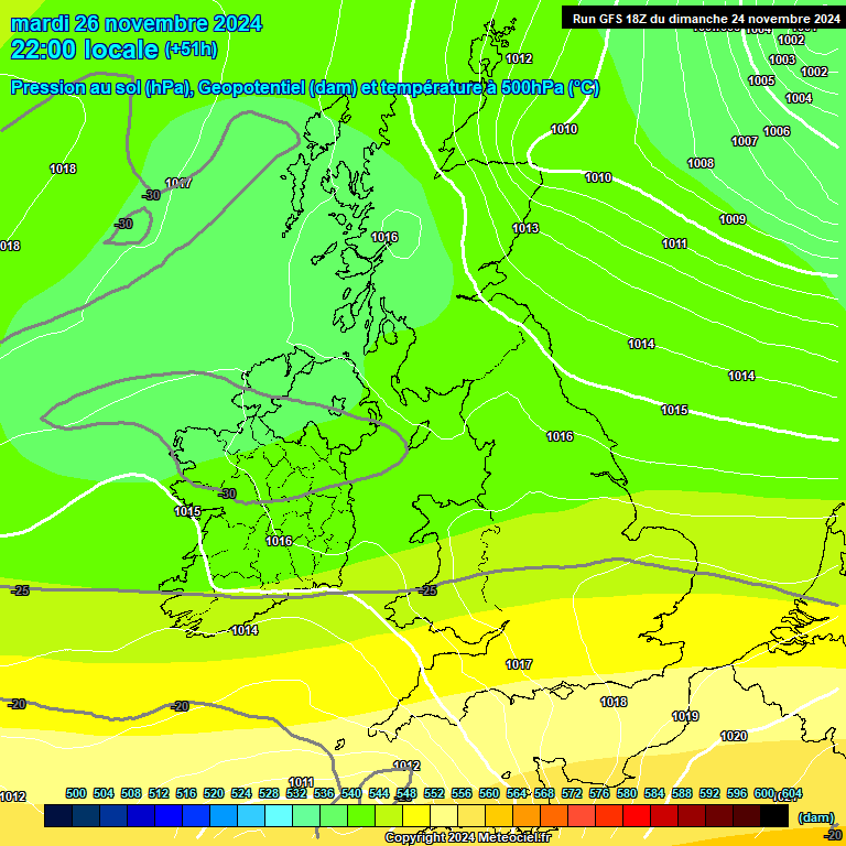 Modele GFS - Carte prvisions 