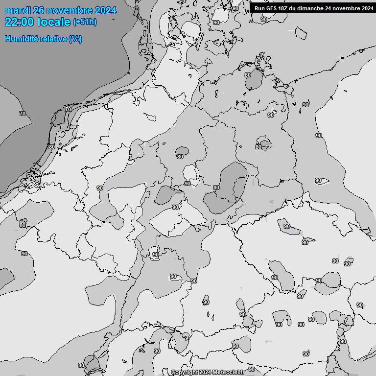 Modele GFS - Carte prvisions 