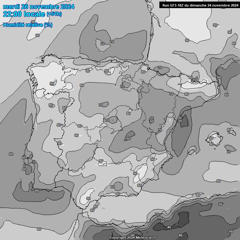 Modele GFS - Carte prvisions 