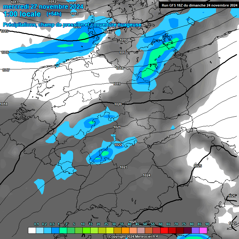 Modele GFS - Carte prvisions 