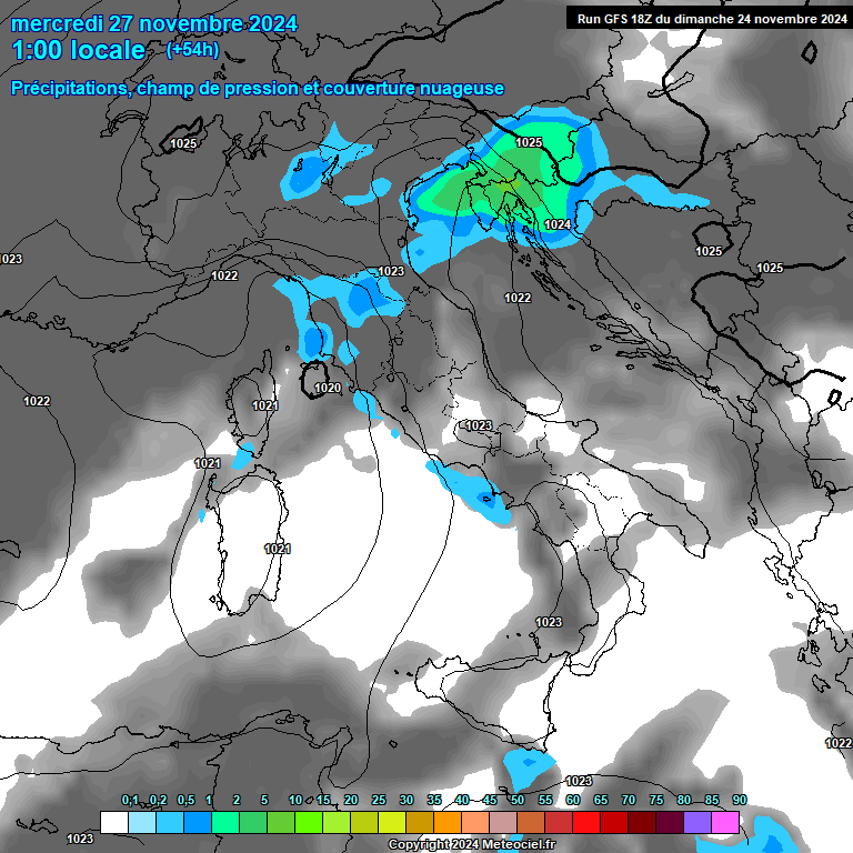 Modele GFS - Carte prvisions 