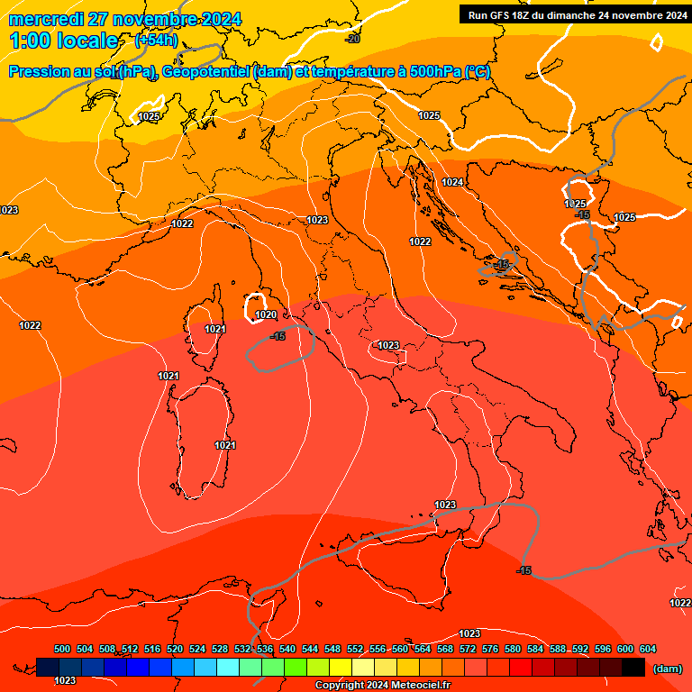 Modele GFS - Carte prvisions 