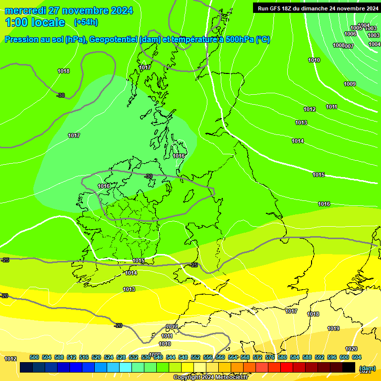 Modele GFS - Carte prvisions 