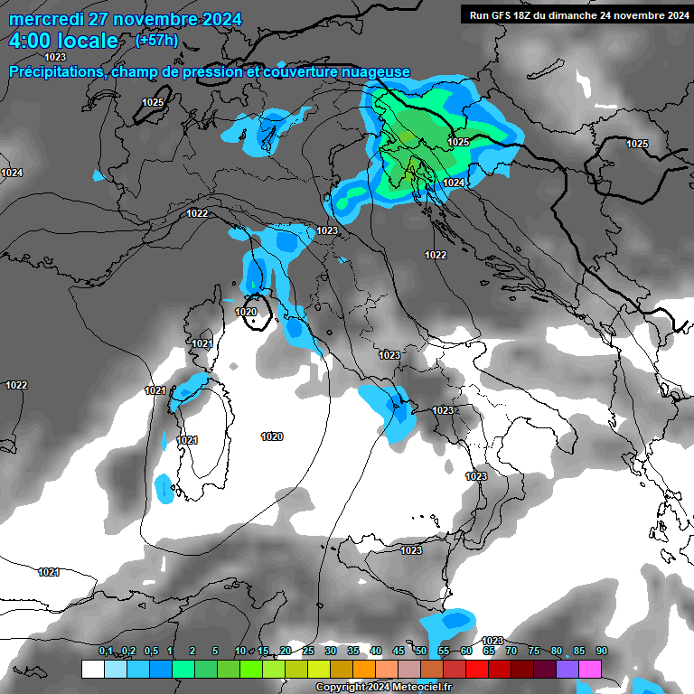 Modele GFS - Carte prvisions 