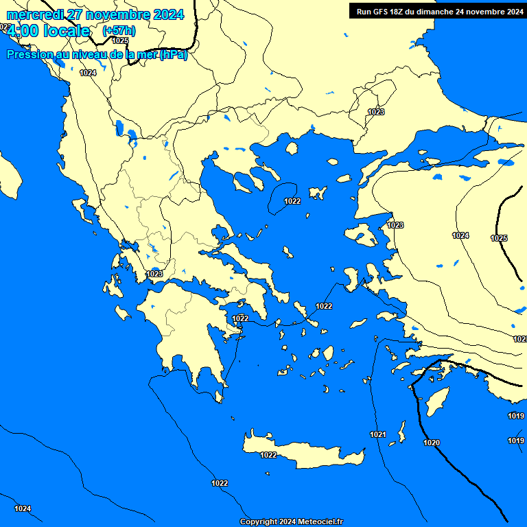 Modele GFS - Carte prvisions 