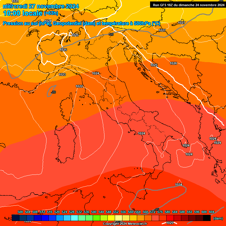 Modele GFS - Carte prvisions 