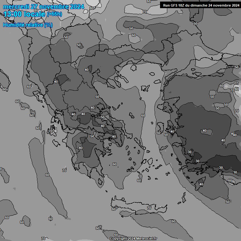 Modele GFS - Carte prvisions 