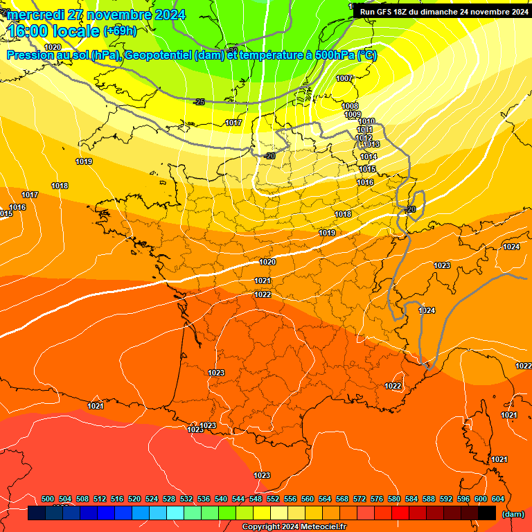 Modele GFS - Carte prvisions 