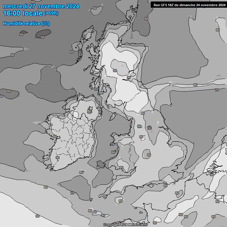 Modele GFS - Carte prvisions 