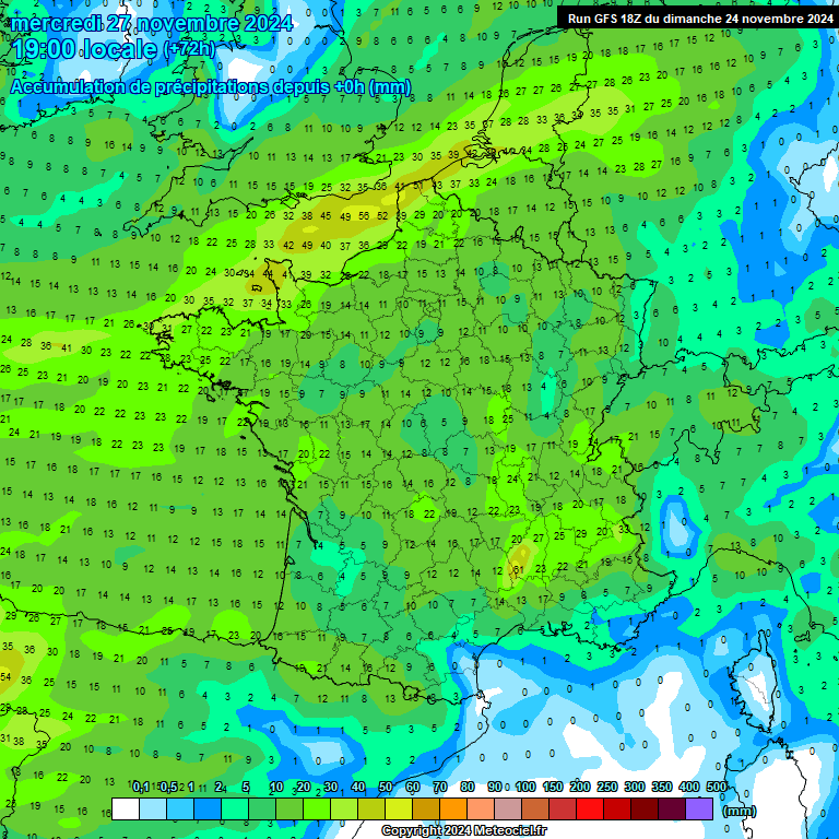 Modele GFS - Carte prvisions 