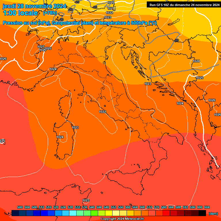 Modele GFS - Carte prvisions 