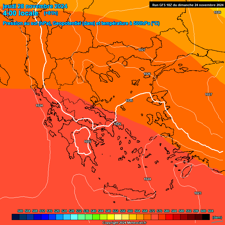 Modele GFS - Carte prvisions 