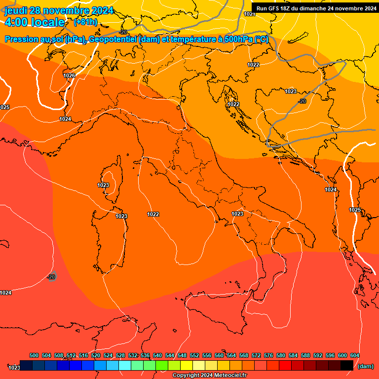 Modele GFS - Carte prvisions 