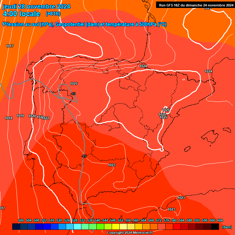 Modele GFS - Carte prvisions 