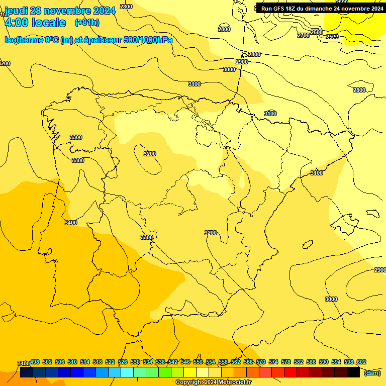 Modele GFS - Carte prvisions 