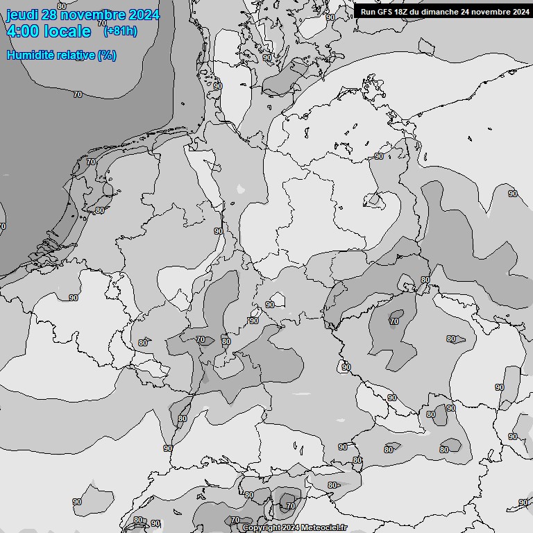 Modele GFS - Carte prvisions 