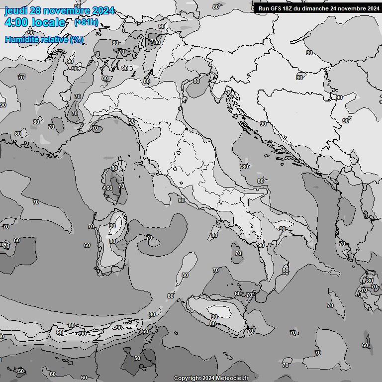 Modele GFS - Carte prvisions 