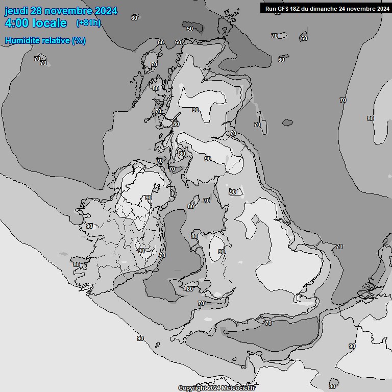 Modele GFS - Carte prvisions 