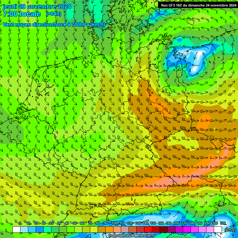 Modele GFS - Carte prvisions 