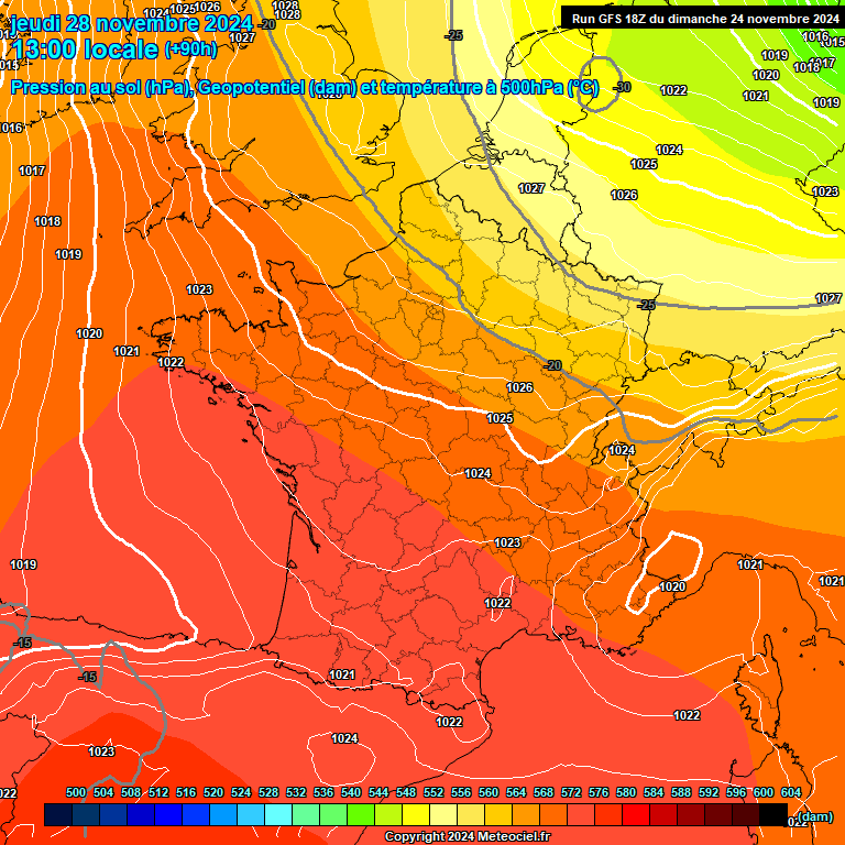 Modele GFS - Carte prvisions 